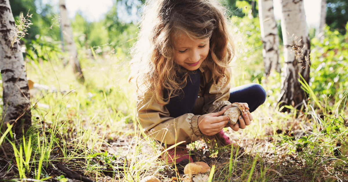 Kid playing in nature